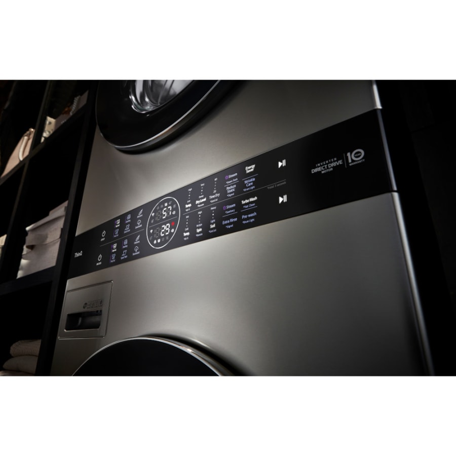 LG WSEX200HNA Front Loading Washtower featuring 5.0 Cu. Build